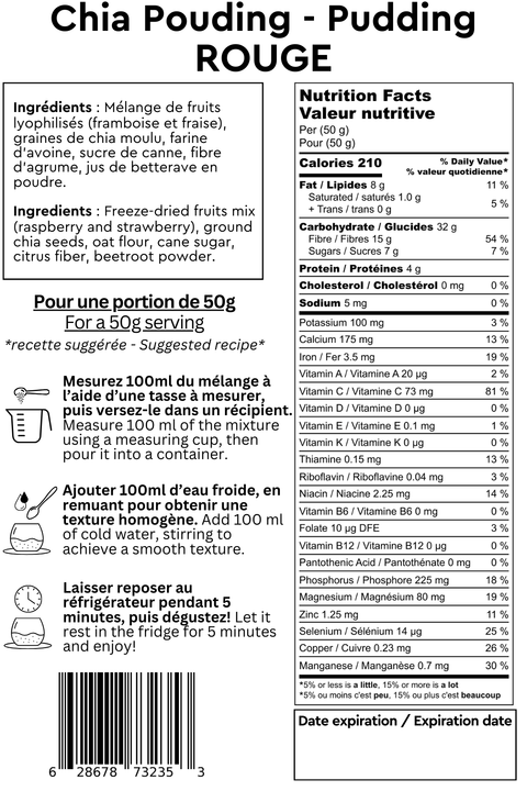Pouding au chia - Rouge