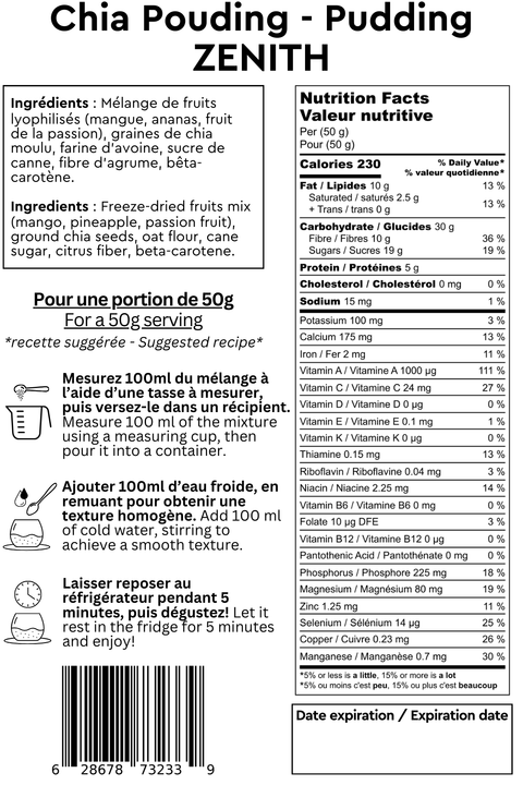Pouding au chia - Zenith